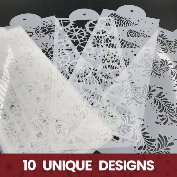 Cake decor stencils – Șabloane pentru decorare tort (10 bucăți) slider