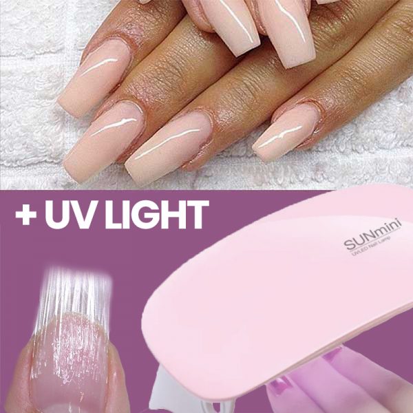 Fiberglass Nail Set – Set extensii unghii din fibră de sticlă + Lumină UV