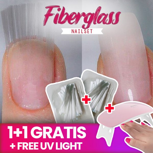 Fiberglass Nail Set – Set extensii unghii din fibră de sticlă [1+1 GRATIS + Lumină UV]